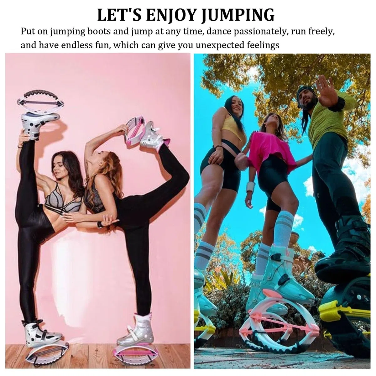 Stivali Rimbalzanti Scarpe da Salto Fitness di Rimbalzo con Molla 4T, Suola Antiscivolo, Scarpe da Rimbalzo A Canguro Antigravità per Allenamenti in Palestra A Casa A Basso Impatto