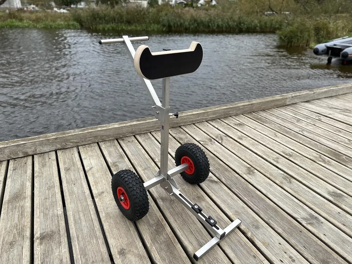 Carrello porta motore fuoribordo pieghevole, in acciaio inox, compatto, carico pesante 80 kg