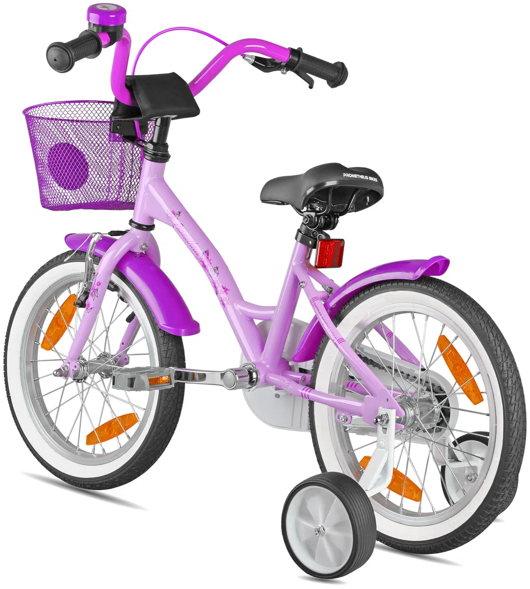 PROMETHEUS BICYCLES bicicletta bambina 5-7 anni bici per bambini bambino 16 pollici bimba con rotelle e freno contropedale viola