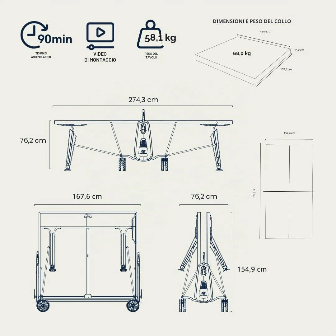 Cornilleau Sport 400x Crossover - Sport 400X Crossover Tavolo da Ping Pong