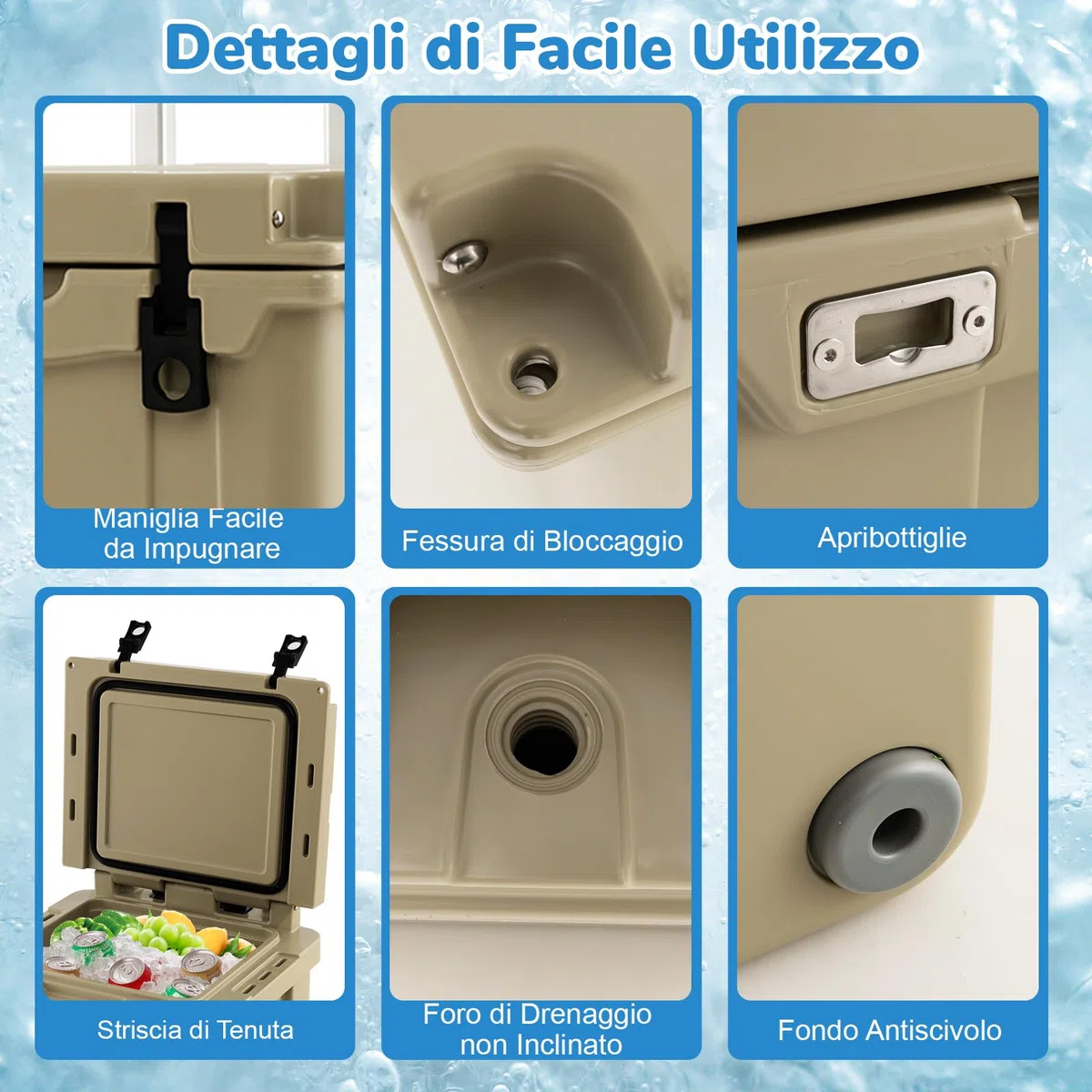 COSTWAY Borsa Frigo Portatile da 43 L, Ghiacciaia Portatile con Ruote, Maniglia in Alluminio, Apribottiglie, Frigo Portatile per Campeggio, Pesca, Viaggi, Spiaggia