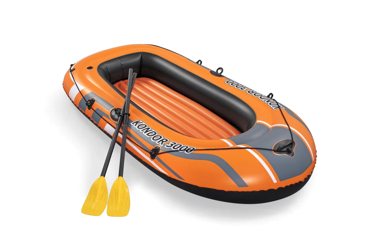 Bestway Kondor 3000 | Zattera gonfiabile a 3 posti, gommone, gommone, con manici resistenti per famiglie