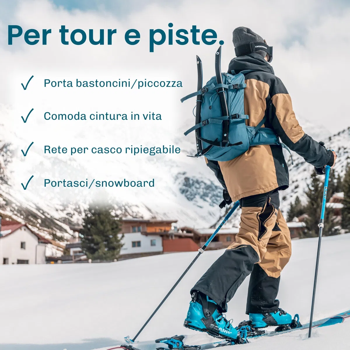 Otaro Zaino Sci (20L) - Ultra Leggero - Attrezzatura e Accessorio per Uomo e Donna - Per Sci, Ciclismo, Campeggio - Zaino da Bici