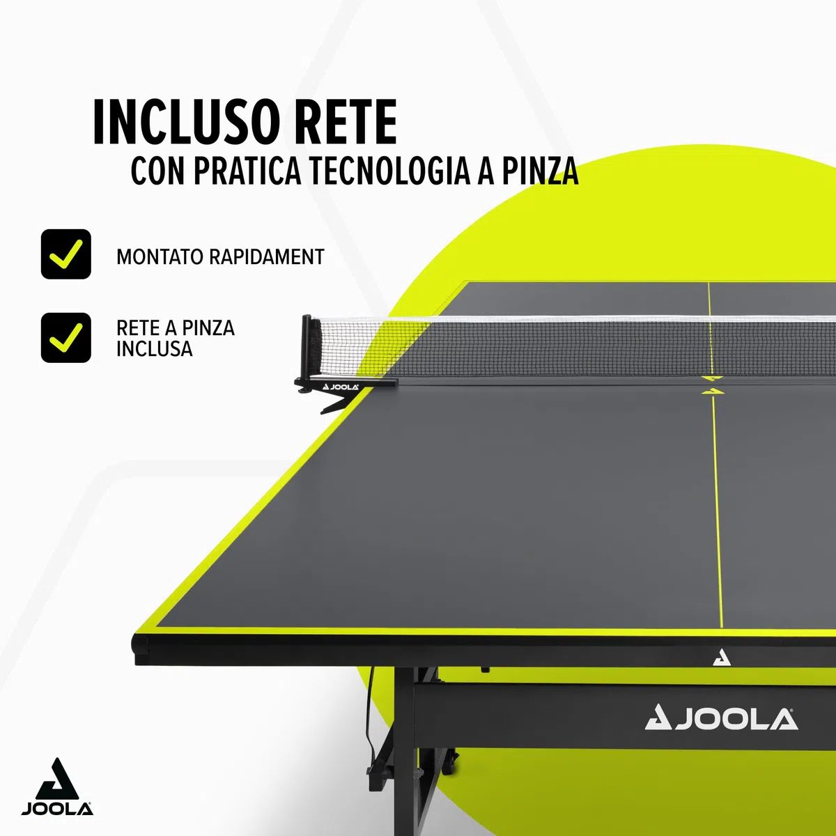 JOOLA Inside J15 - Tavolo da ping pong pieghevole per interni, montaggio rapido, con rete, grigio, 274 x 152,5 x 76 cm