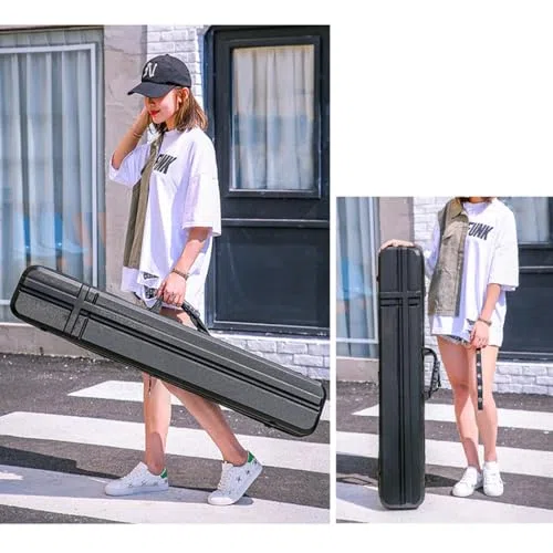 Custodia rigida con arco ricurvo – ABS rigido tiro con l'arco e borsa da viaggio per la caccia e la pratica di tiro, leggera con spessa imbottitura in schiuma e tasca per accessori