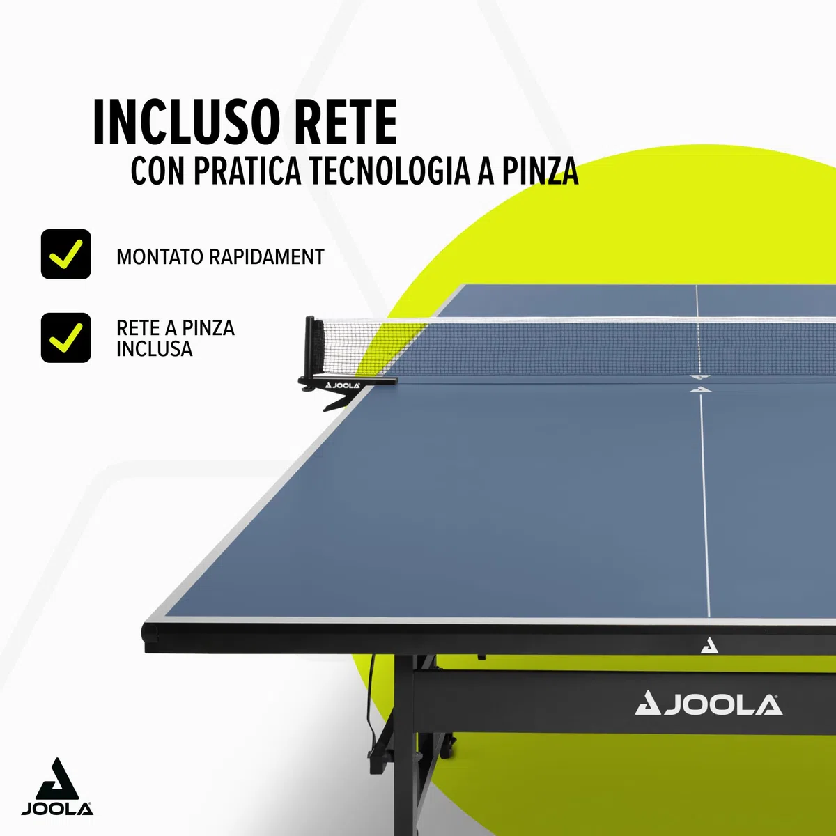 JOOLA Tavolo da ping pong Inside pieghevole per interni – Montaggio rapido – Include rete da ping pong 274 x 152,5 x 76 cm