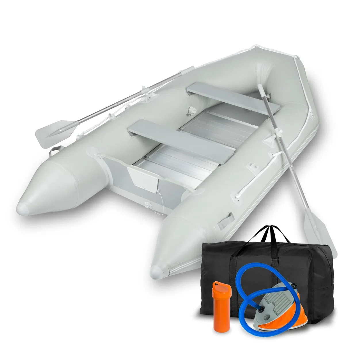 EBERTH Gommone Gonfiabile Barca da Pesca in Robusto PVC per 3-8 Persone, 2X pagaie, Potenza Massima Motore 10 to 50 CV, Kit Riparazione, Pompa, Borsa Trasporto, Fino a 484 to 1100kg