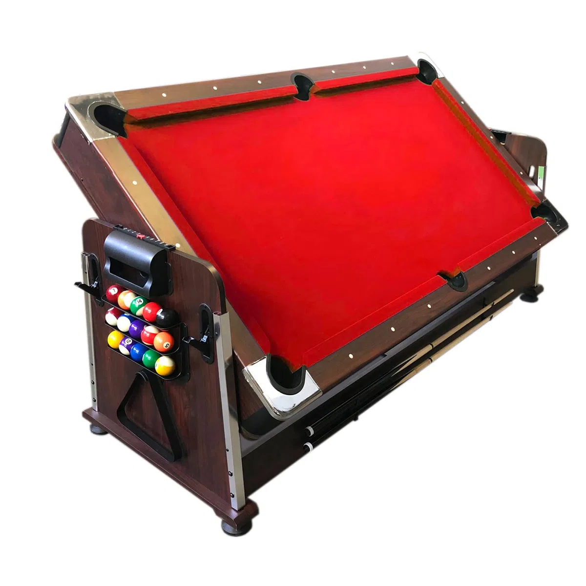 Tavolo da Biliardo Trasformabile Biliardo 3 in 1 Tavolo Multigioco mod. Mattew Rosso