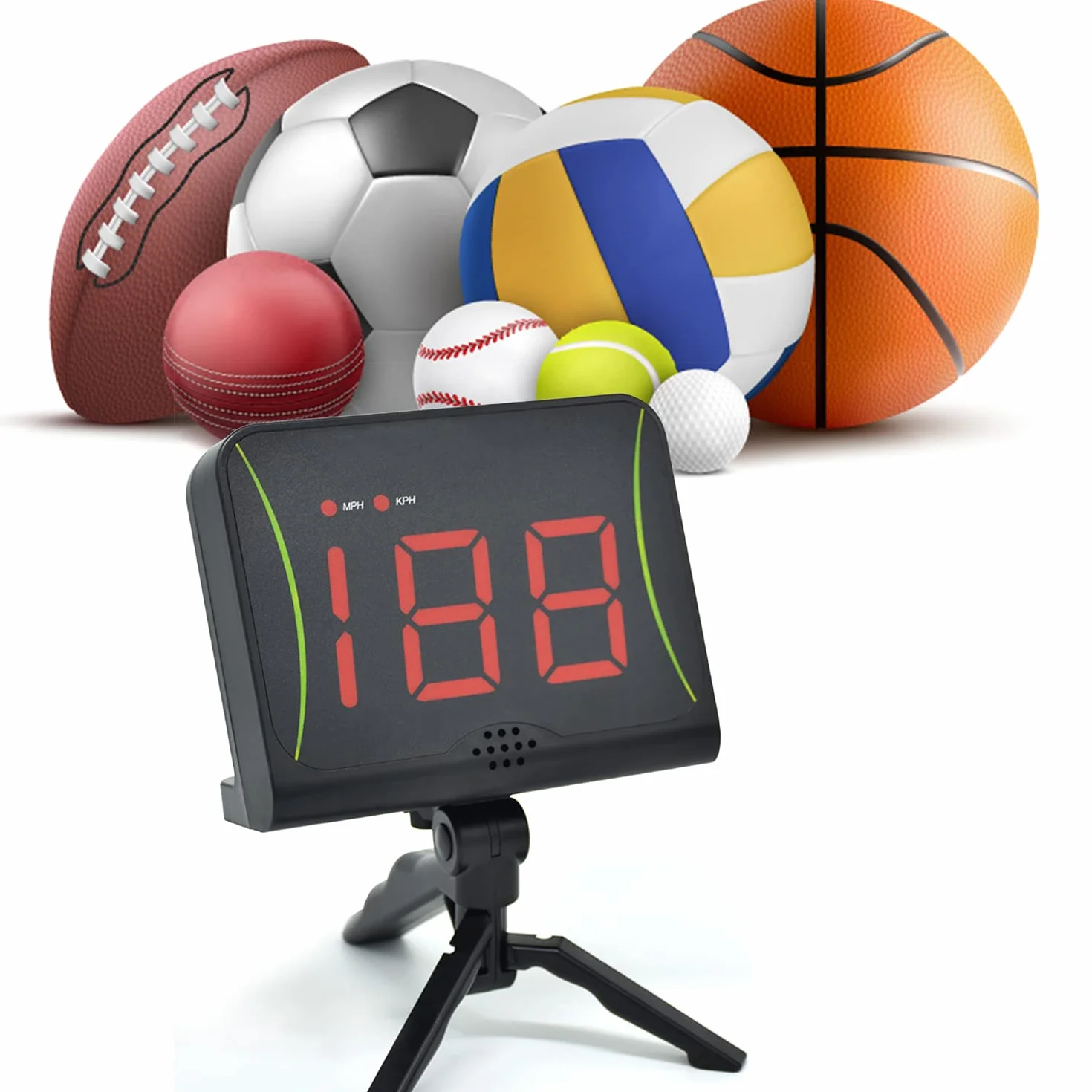 OYE Hockey Shot Puck e velocità della Palla con Display LED Rosso, Radar di velocità di tiro con misurazione mph e KPH, Radar autoportante per Lacrosse,Baseball, Hockey
