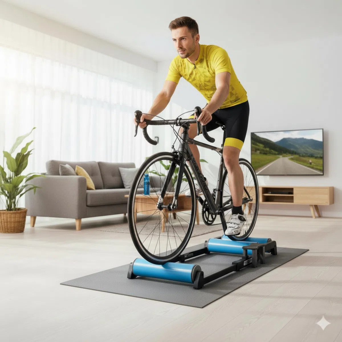Supporto regolabile per bicicletta per allenamento interno ed esterno