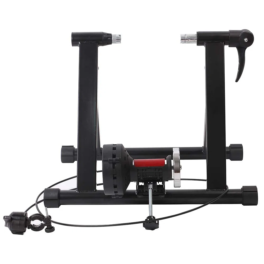Bakaji Bike Trainer Biciletta Indoor Supporto Rullo Magnetico 6 Livelli di Resistenza Allenamento Cardio Fitness Bici Mountain Bike da Interno in Acciaio Piedini Regolabili Struttura Pieghevole