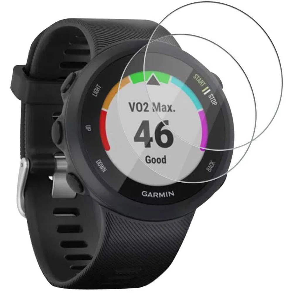 Garmin Forerunner 45 GPS Running Watch 45mm Black (010-02156-05) with Deco Gear Forerunner 45/S Tempered Glass Screen Protector 2-Pack