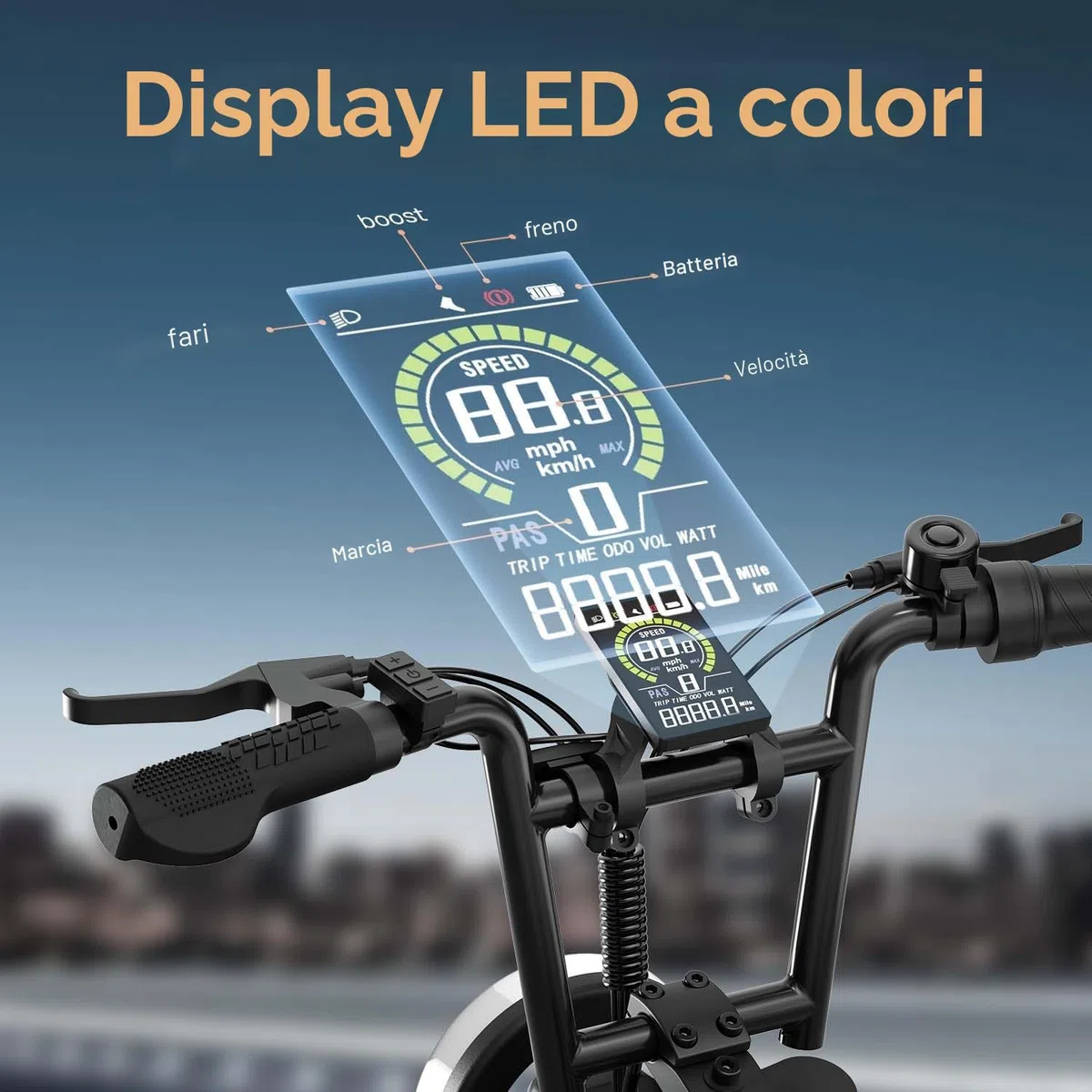 URLIFE Bicicletta Elettrica 16" x 3.0, Batteria Rimovibile da 48V 13Ah, Motore Brushless da 250W, Autonomia di 100km, Bici Elettrica con Doppia Sospensione, Scatola di Immagazzinaggio Ebike per Adulti