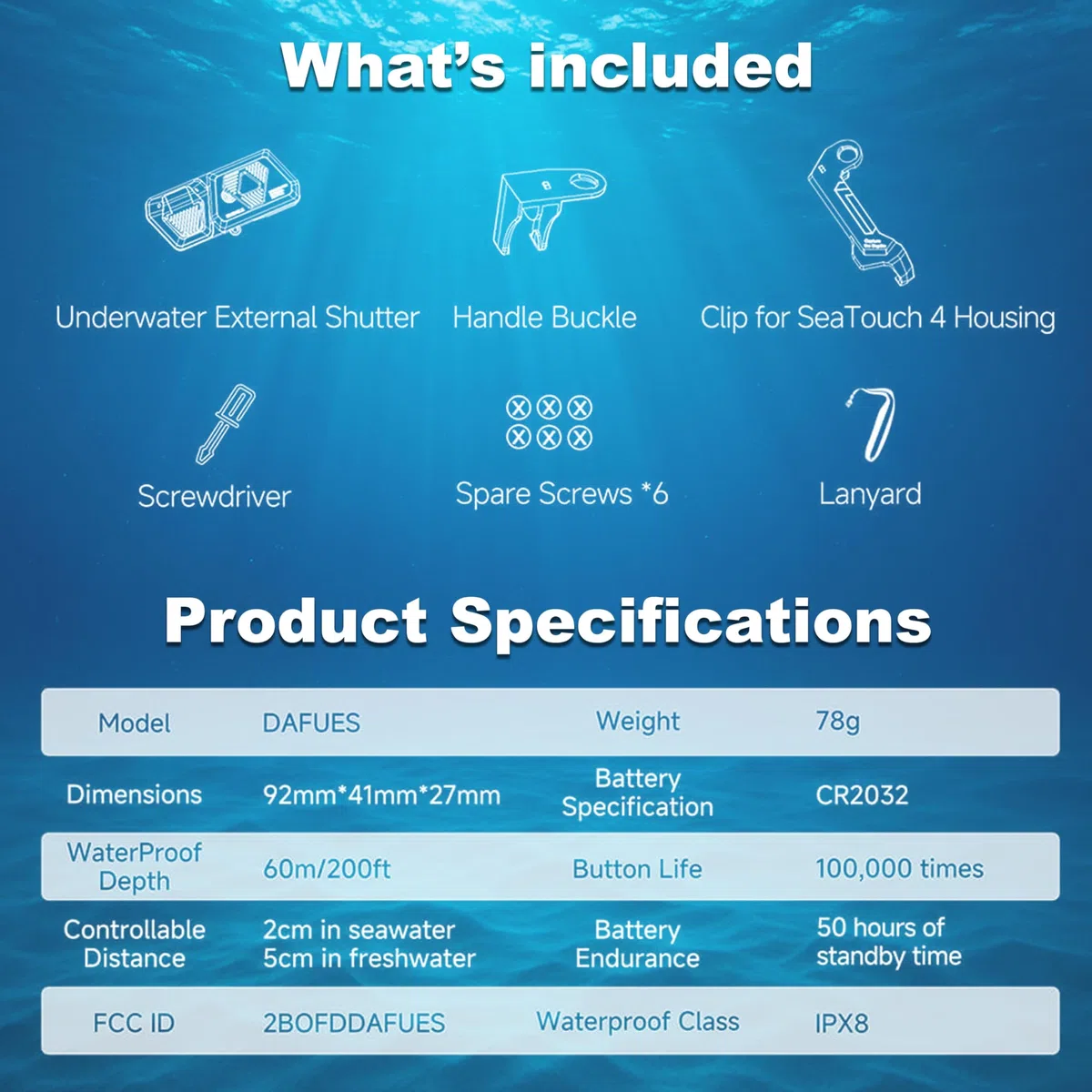 DIVEVOLK Otturatore esterno subacqueo per alloggiamento Seatouch 4 Max Plus