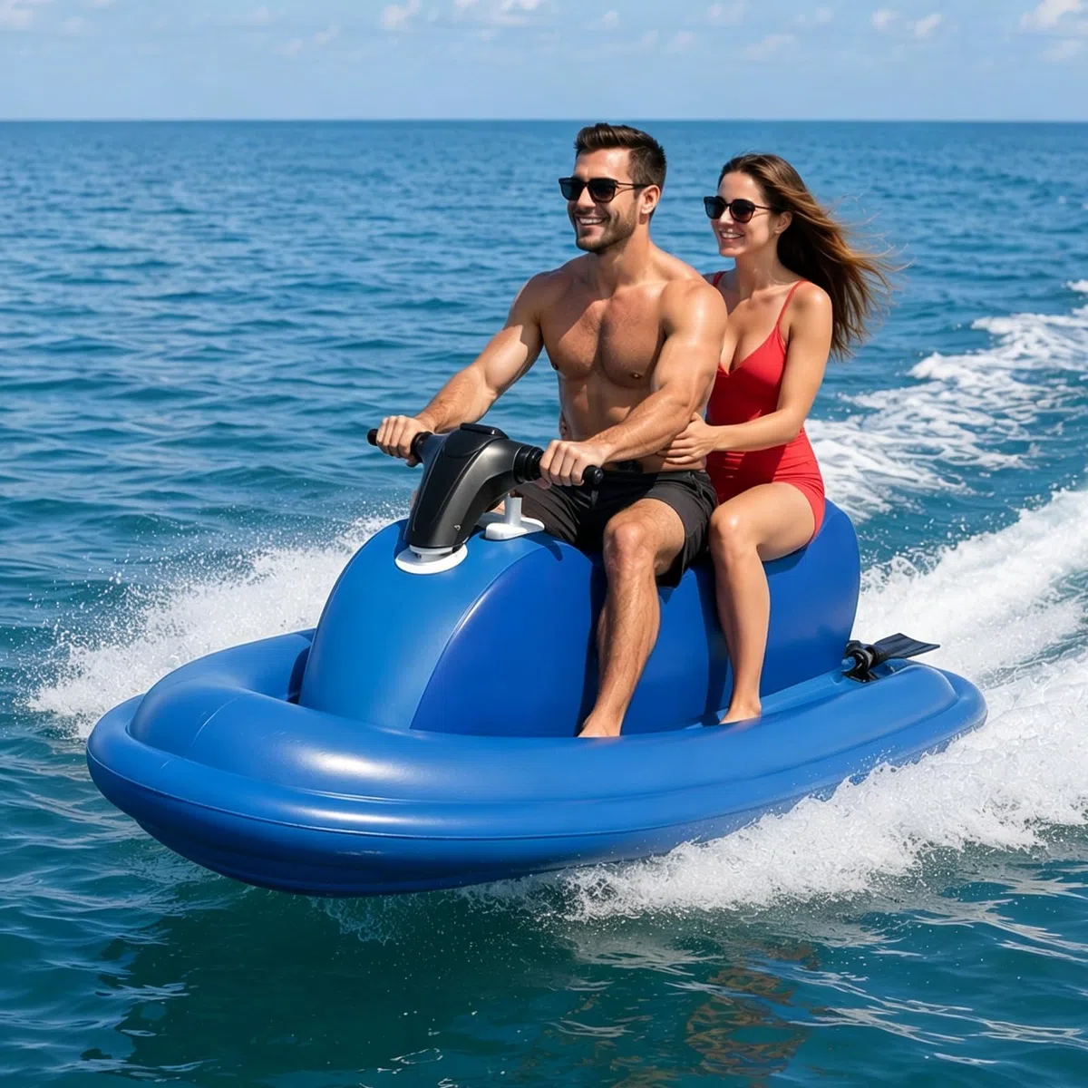 Gommone Gonfiabile 2 Posti 2025 (Blu) - 220kg Capacità, Doppia Pinna Stabilizzante, PVC Rinforzato 0.9mm, Kit Completo con Pagaia & Pompa - Ideale per Pesca, Snorkeling e Escursioni, No Elica