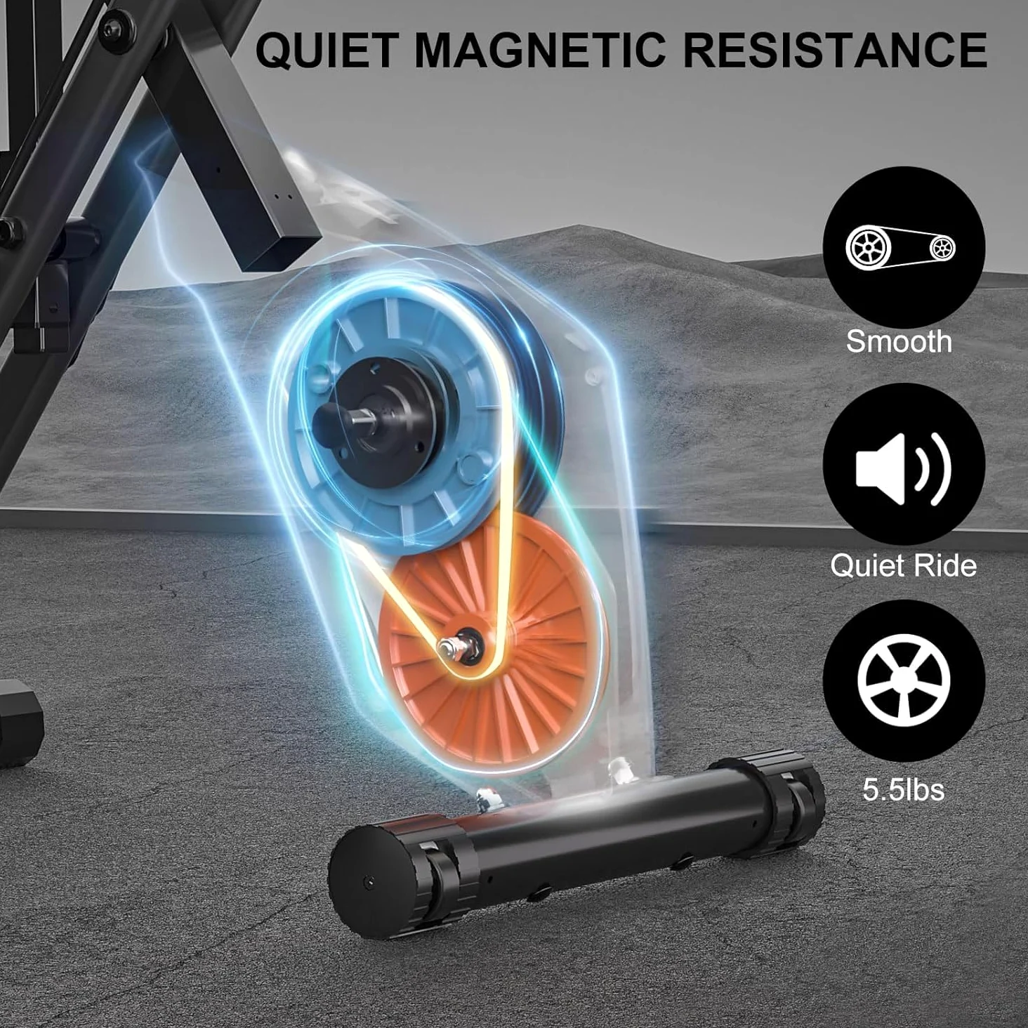 Dskeuzeew Cyclette Pieghevole da Casa 4 in 1, Bicicletta magnetica pieghevole, Cyclette 8 livelli di resistenza, monitor LCD e sensore di frequenza cardiaca