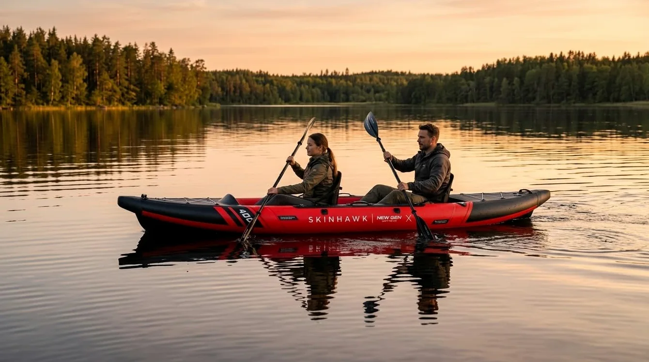 SKINHAWK Prestige Orange Kayak Set 400 - Gommone - Canoa - 400 x 96 cm - 2 persone Kayak