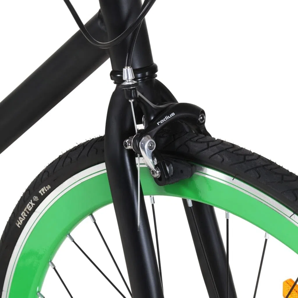 Homgoday Bicicletta a scatto fisso nero e verde 700c 51 cm Home