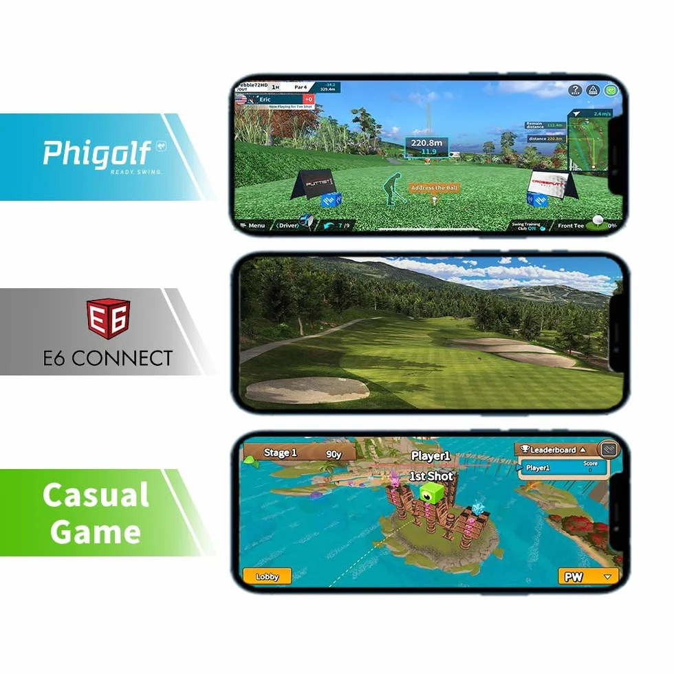 PHIGOLF Phigolf2 - Simulatore da Golf con Bastone per Altalena per Interni ed Esterni, con sensore di Movimento aggiornato e analisi Dell'Oscillazione 3D, Compatibile con App WGT/E6 Connect, Funziona