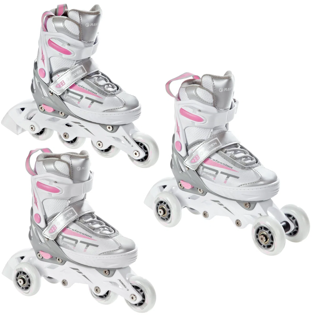 RAVEN Profession Pattini in linea Inline Skates per bambini e adulti OPZIONALE 2in1 con Pattini da ghiaccio regolabili