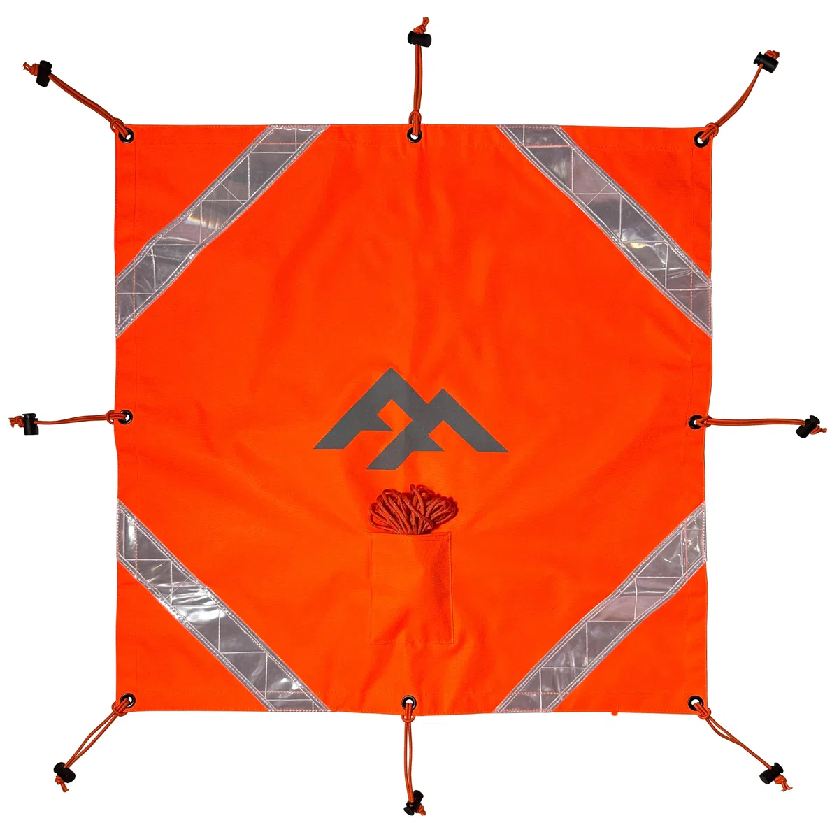 Forest Fundamentals Signal Utility Panels | Pannelli d'aria compatti per segnalazione di emergenza | Ad alta visibilità arancione e rosa con strisce riflettenti | Poliestere 600D resistente per uso