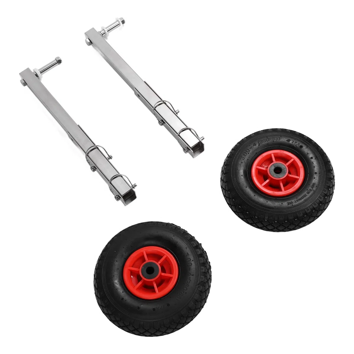 Ruota di Lancio di Barche, Ruote Lancio Barche Gonfiabili in Acciaio Inossidabile 2 Pc con Pin a Rilascio Rapido a Tempo Trasandato del Volante per Gonfiabili, Zattere, Gommoni e Altro Ancora