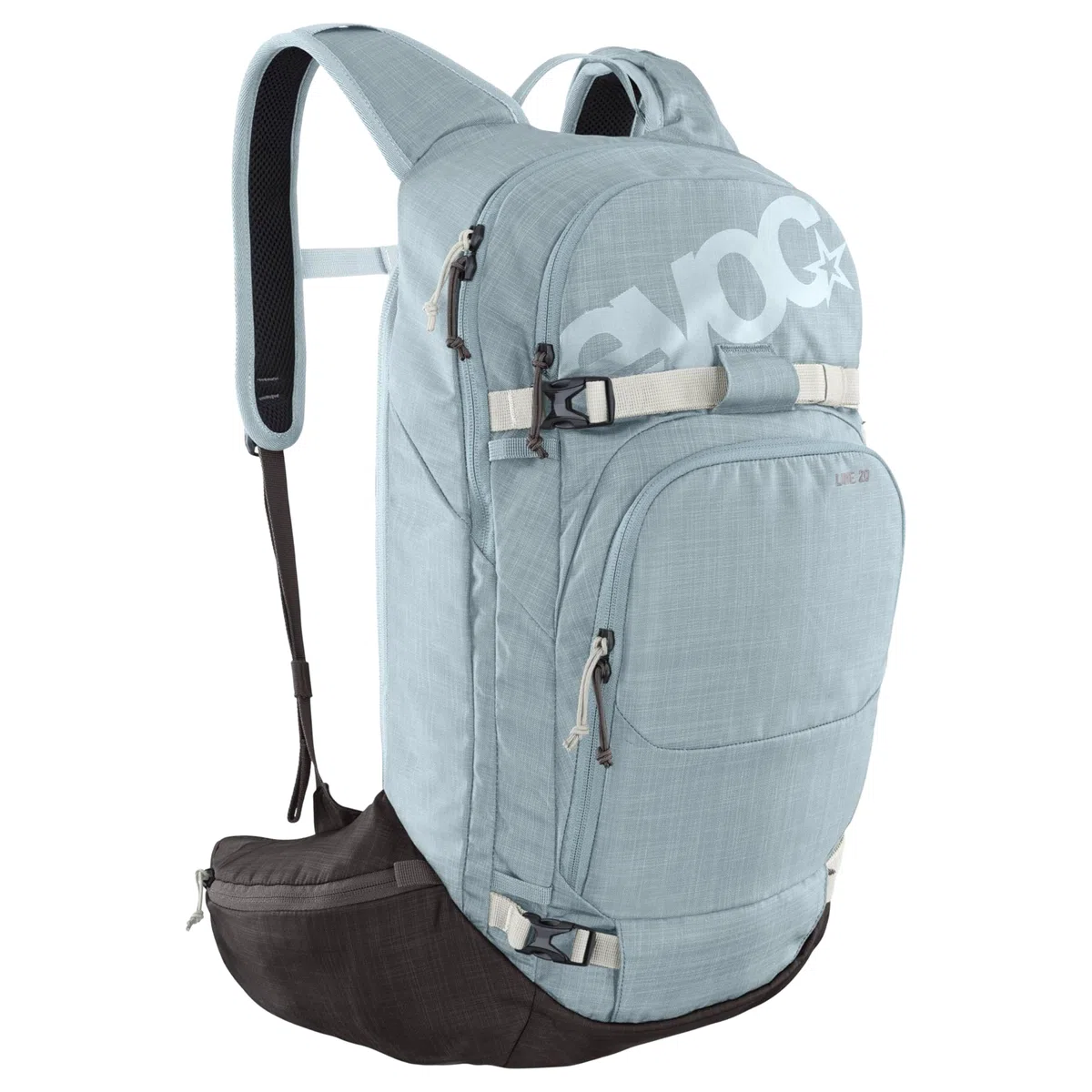 EVOC Zaino da escursione LINE 20, zaino da sci (scomparto per valanga con piano di emergenza, attacco per sci/snowboard, tasche sulla cintura, BODY HUGGING), menta - caffè