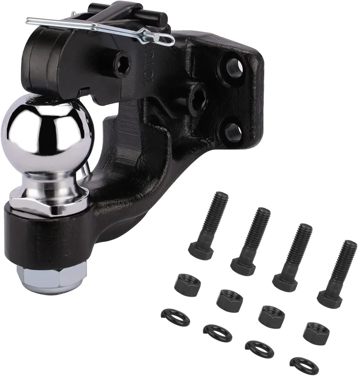 HEYOUTH Gancio di traino Ø 50mm Testa a sfera, fino a 8000kg/8T Giunto combinato Testa di accoppiamento in nero, Gancio di traino a sfera, per Transporter, Pick-Up, Auto Quad, Trattore e molto altro