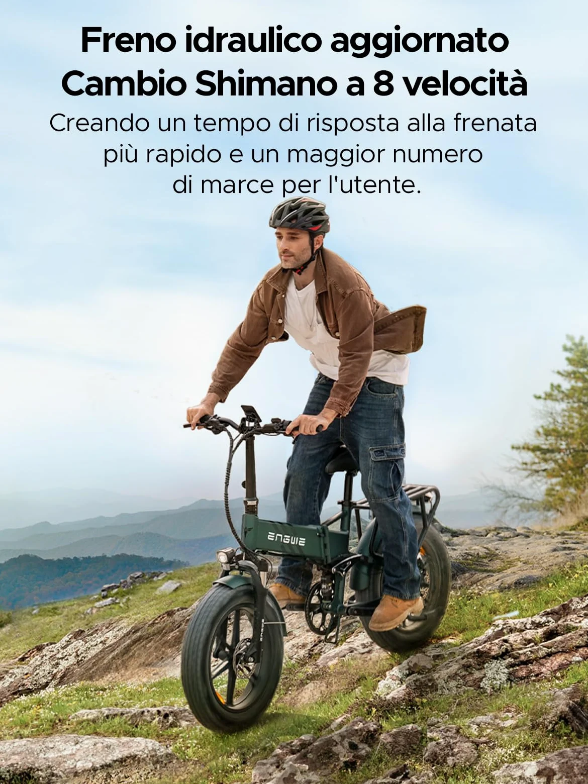 ENGWE Bicicletta Elettrica Pieghevole| 768Wh 16AH Durata 110KM| 20"×4.0" Fat Tire|Sensore di Coppia| Sospensione Completa| 8 Velocità| ENGINE Pro 2.0