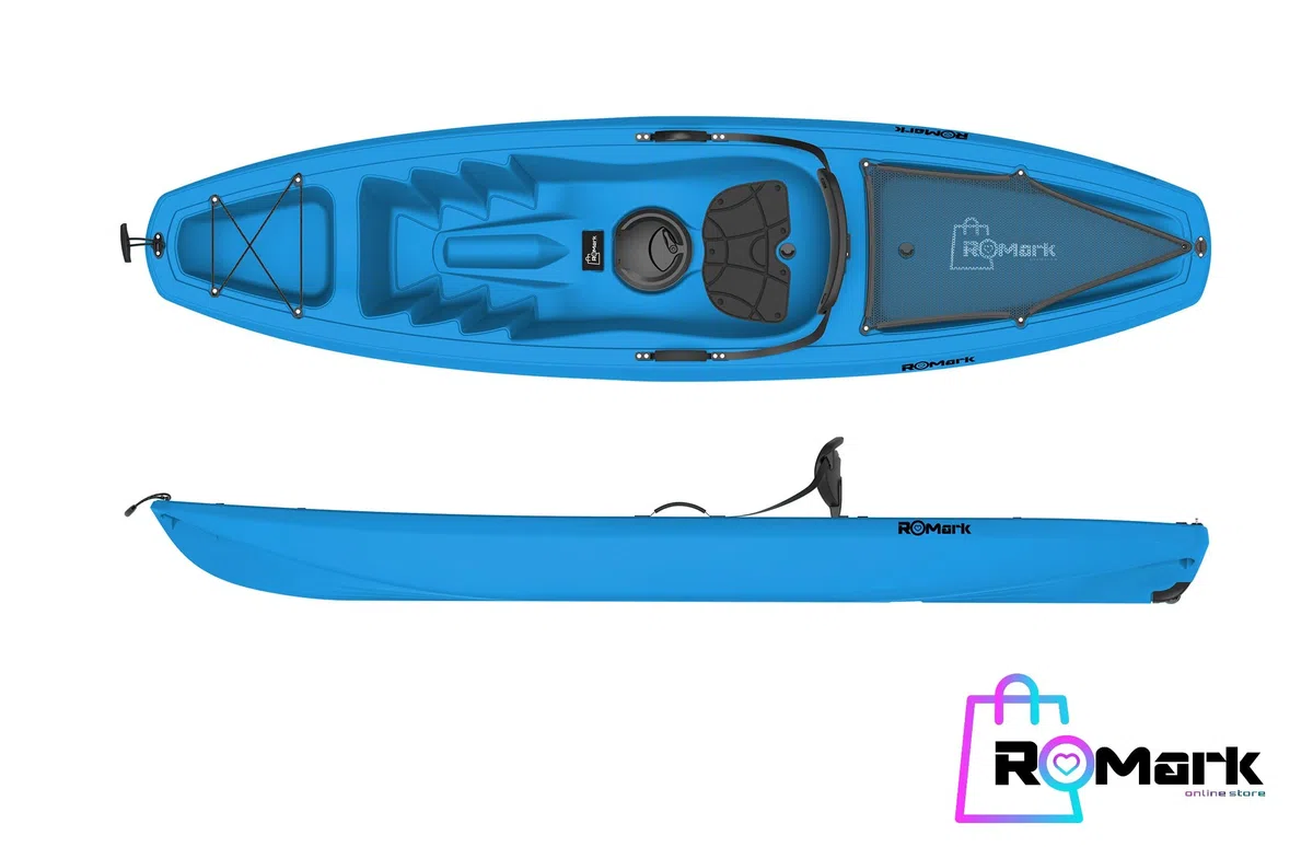 ROMARK Kayak - Canoa da 268 cm - VARI COLORI - 1 gavone + 1 pagaia + 1 seggiolino + 1 ruotino mare sport lago