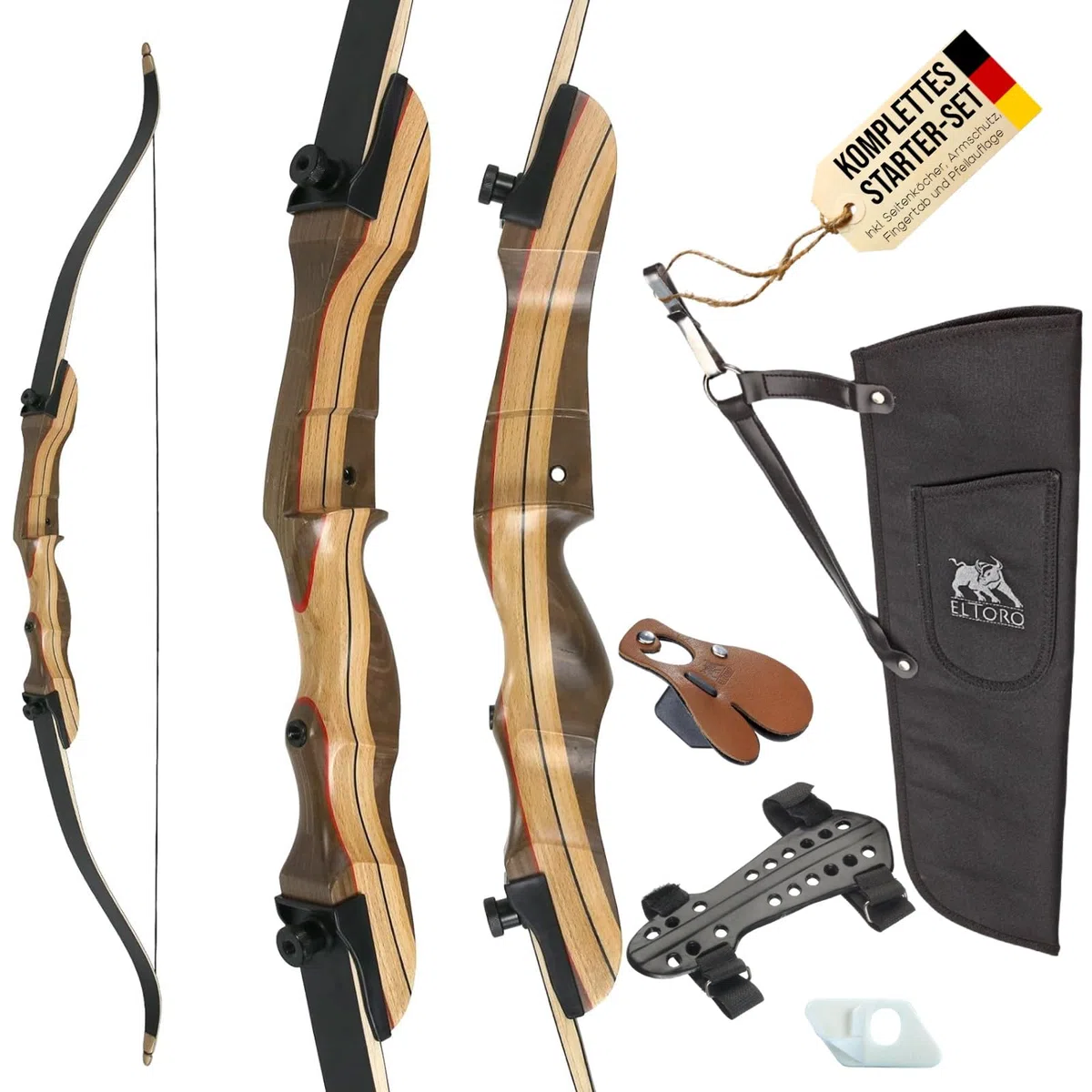 Set speciale Wild Honey – Take Down – 68 pollici / 32 lbs – Arco ricurvo per principianti; ottimo arco per principianti, arco per principianti per adulti e giovani nel tiro con l'arco, tiro con l'arco