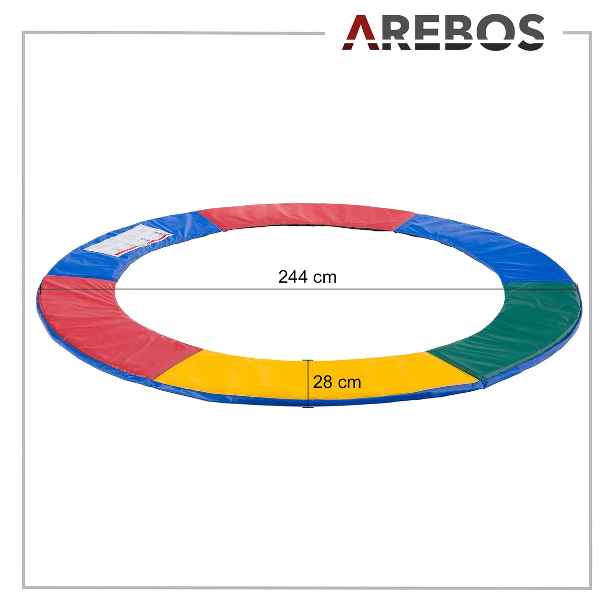 Arebos Copertura per il bordo del trampolino, 183, 244, 305, 366, 396, 427, 457 o 487 cm, multicolore