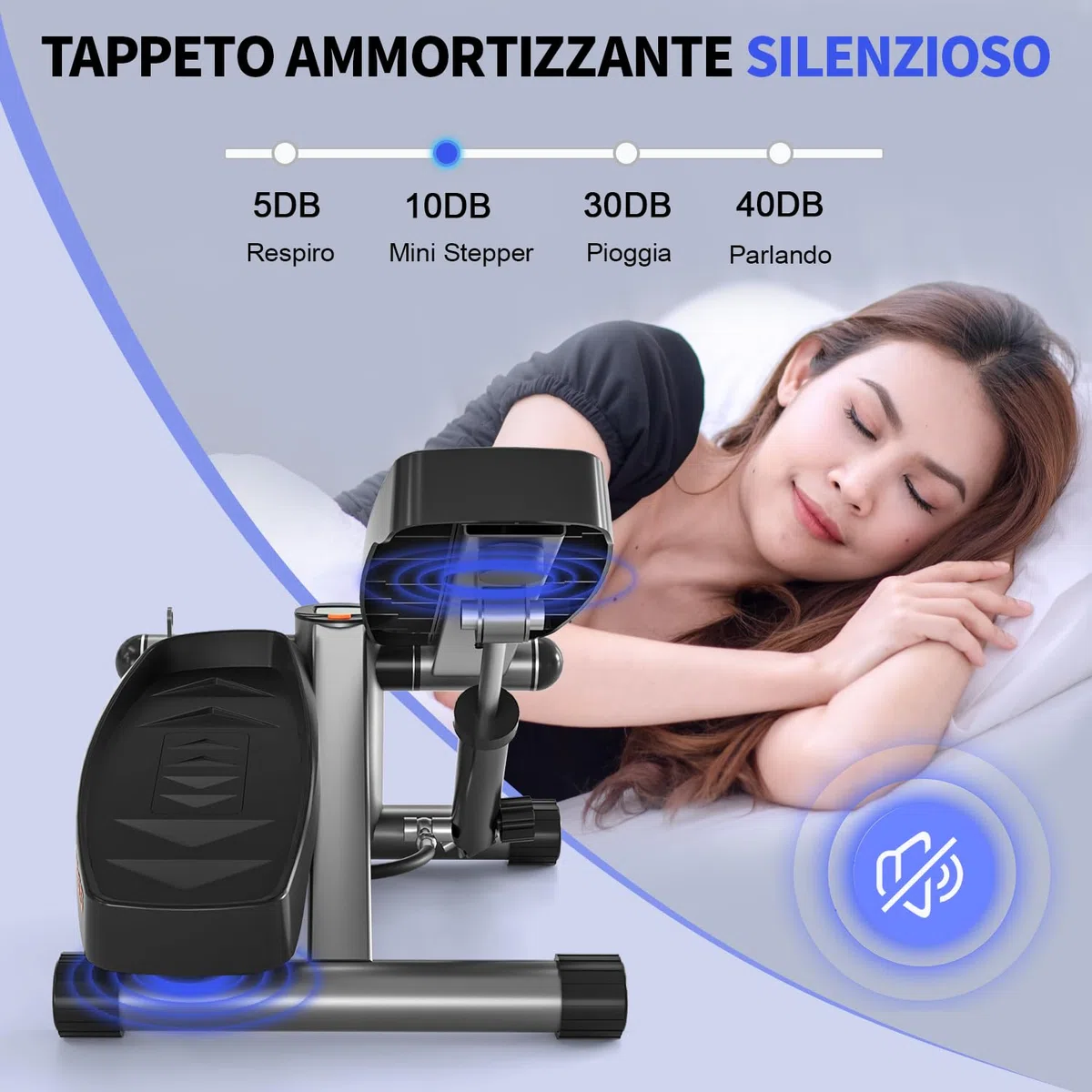 Vannect Mini Stepper Fitness Casa 2 in 1, Macchina per Sollevamento e Arrampicata con Corda di Resistenza, Trainer per Principianti e Utenti Avanzati Fino a 150 kg.