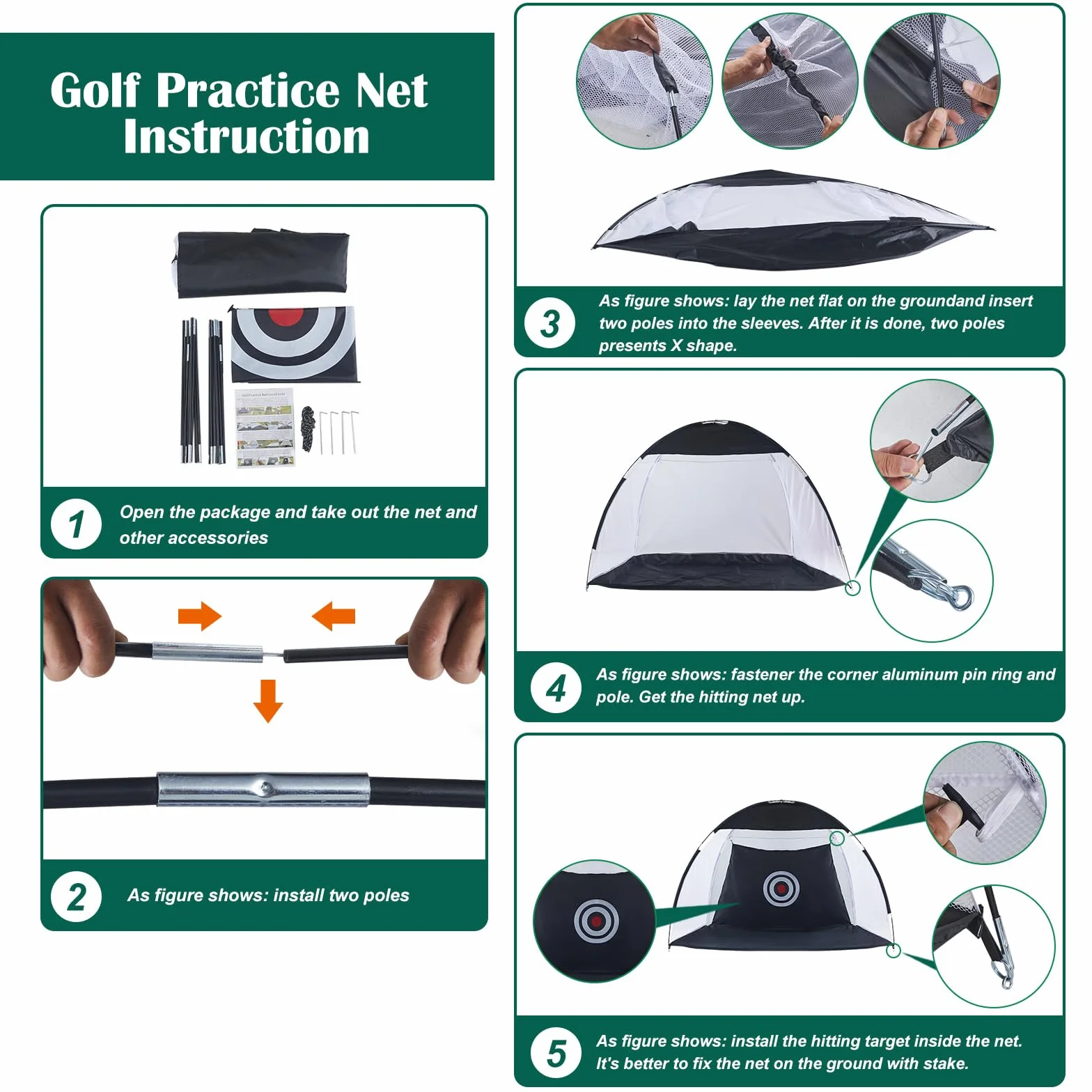 LEMROE Reti da golf professionali per guida in cortile/con tappetino da golf da giardino con borsa per il trasporto