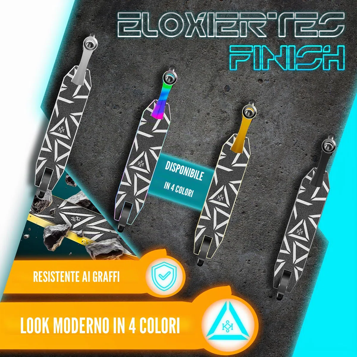 KESSER® monopattino acrobatico GT-Limit 360° sterzo divertente acrobatico con supporto ABEC 9 cuscinetti a sfera, ruote in PU da 110 mm, Scooter
