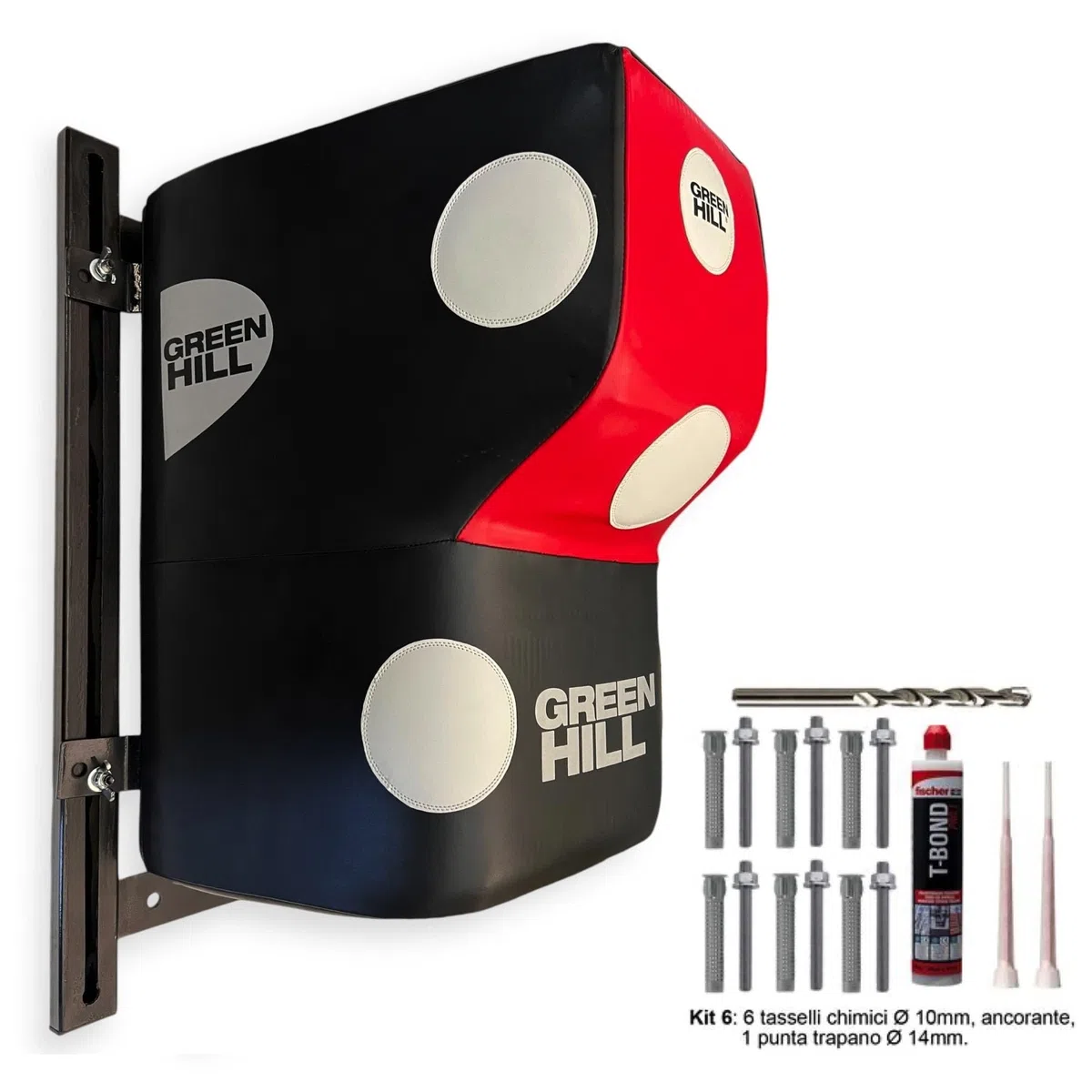 GREEN HILL Sacco A Muro Wall Pad Legion MONTANTI SALISCENDI Pelle Pugilato Boxe