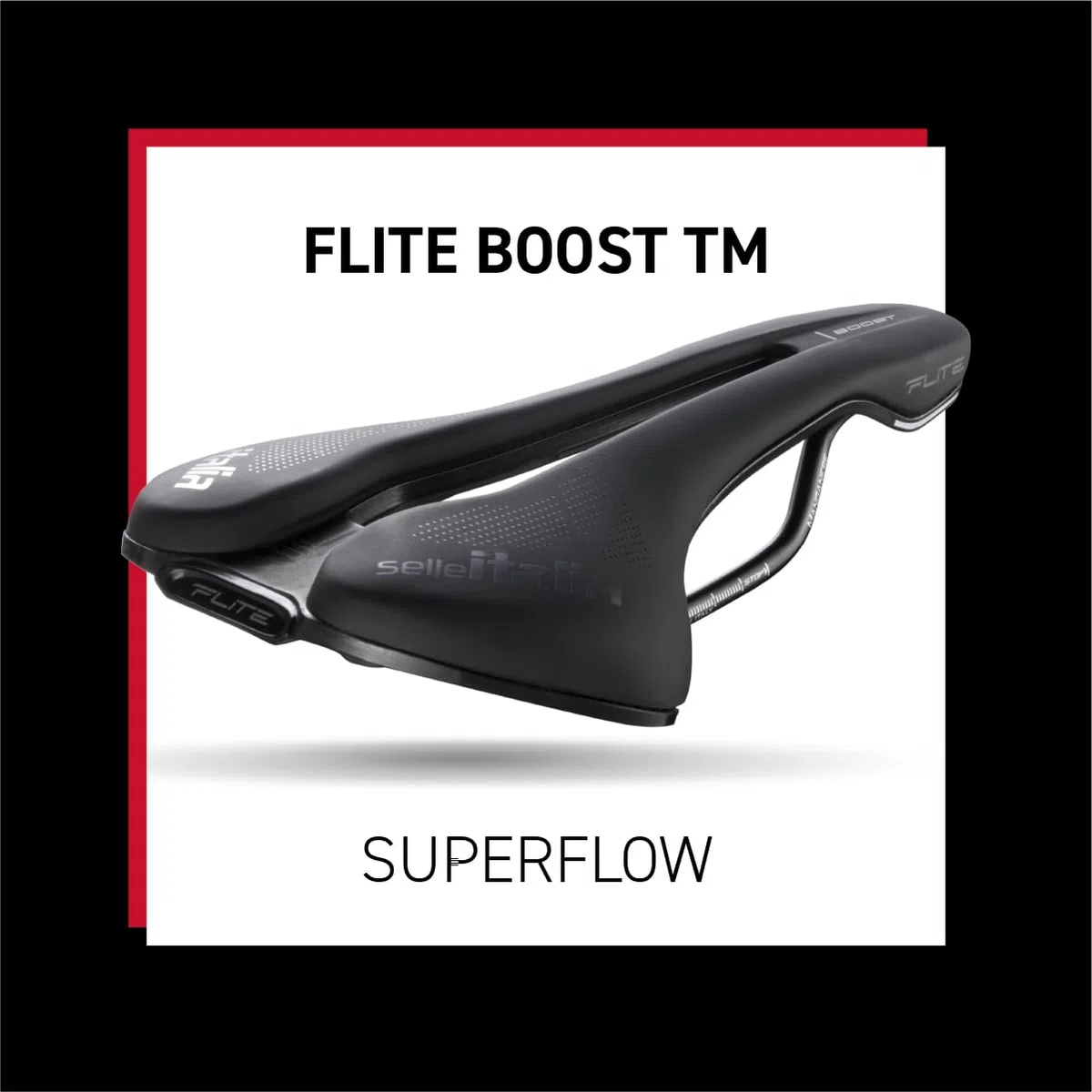 Selle Italia FLITE Boost TM Superflow - Sella Bici da Corsa Flat, Sella Bicicletta Racing, Telaio Manganese, Foro Superflow