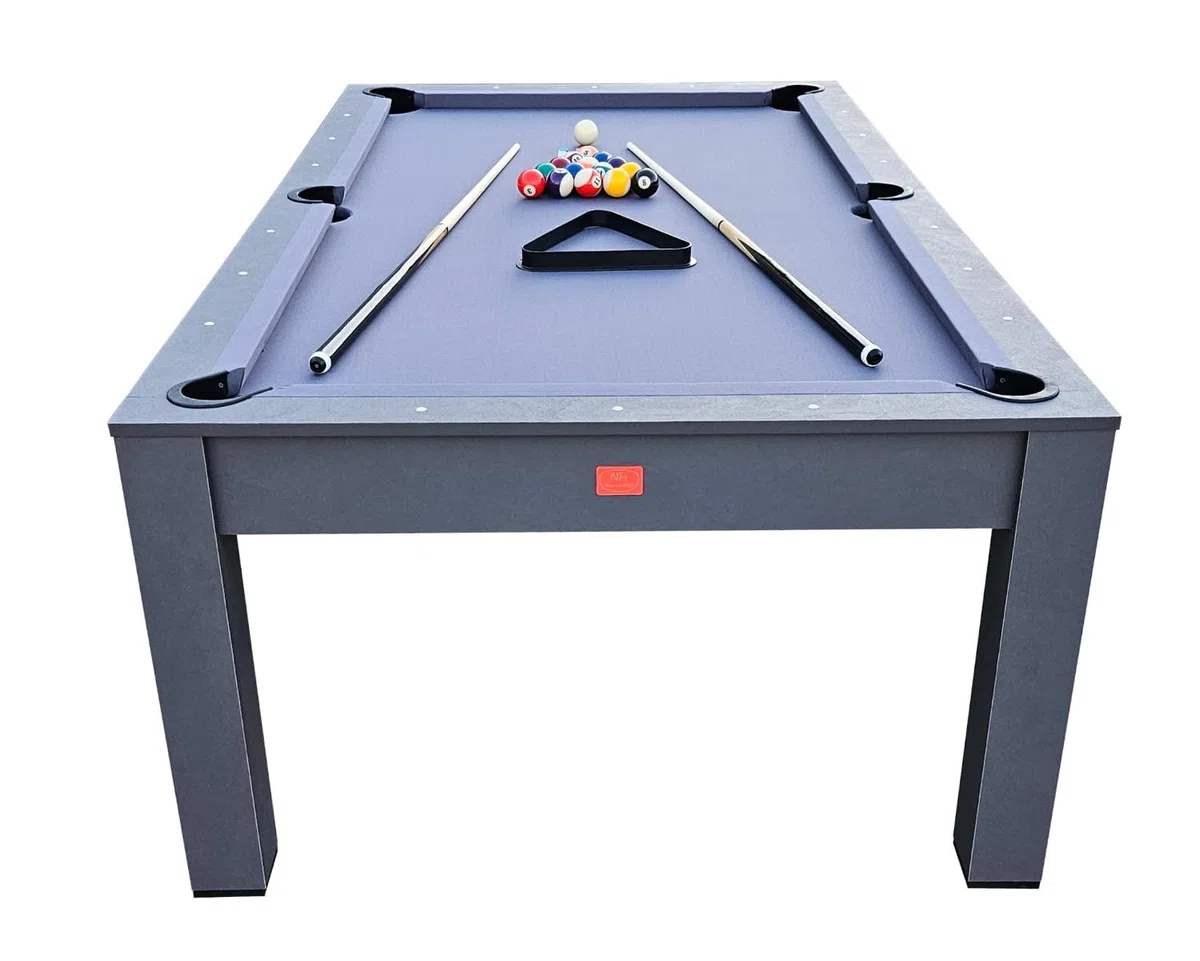 NG Biliardi - Biliardo Giunone (226 cm) - Multifunzione, Tavolo da Pranzo e Ping Pong con Piano di Trasformazione Incluso, Design Moderno, Accessori Completi