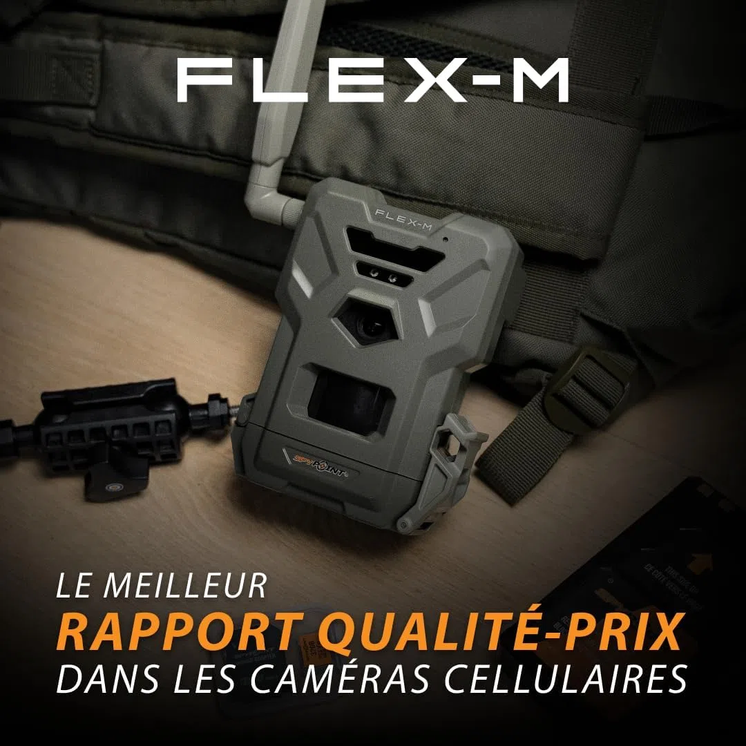Spypoint Flex-M - Telecamera per animali selvatici con trasmissione di foto e video, 28 megapixel, con visione notturna, app gratuita per il tuo smartphone