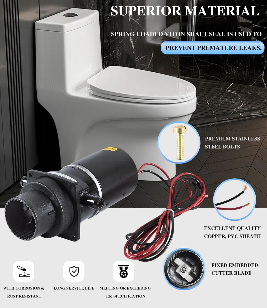37041-0010 Kit di montaggio per WC elettrico marino maceratore per WC elettrici marini PAR Adatto per Jabsco serie 37010 da 12 Volt
