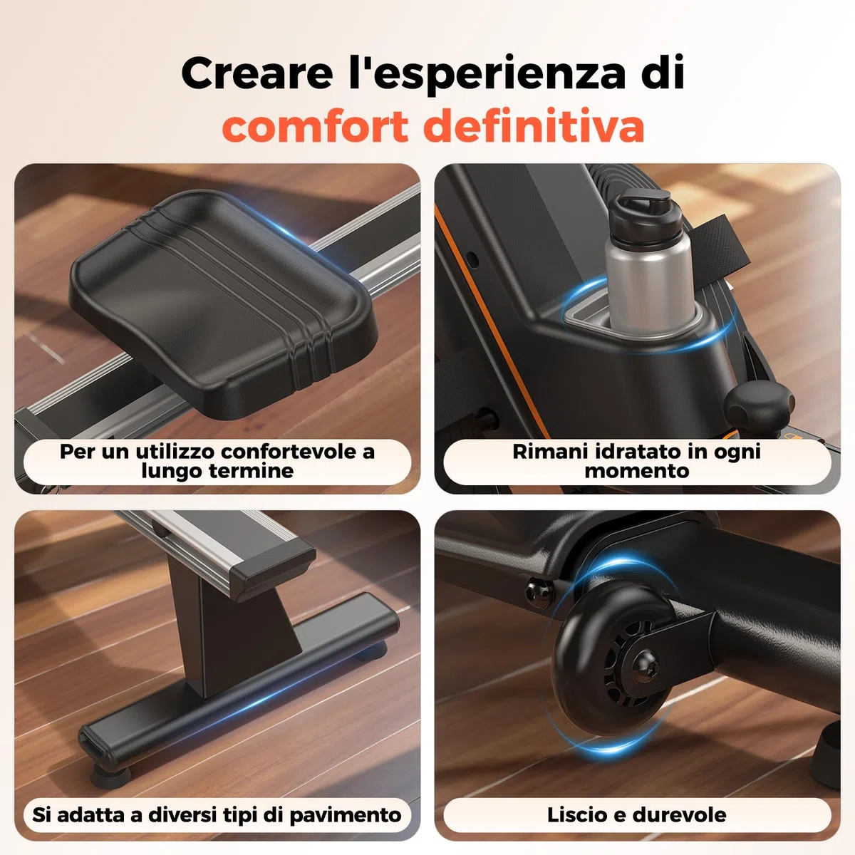 YOSUDA Vogatore Professionale per Casa, 16 Livelli di Resistenza, Vogatore Magnetico Silenzioso con APP, Monitor Bluetooth & Stent Capacità di Carico 160KG
