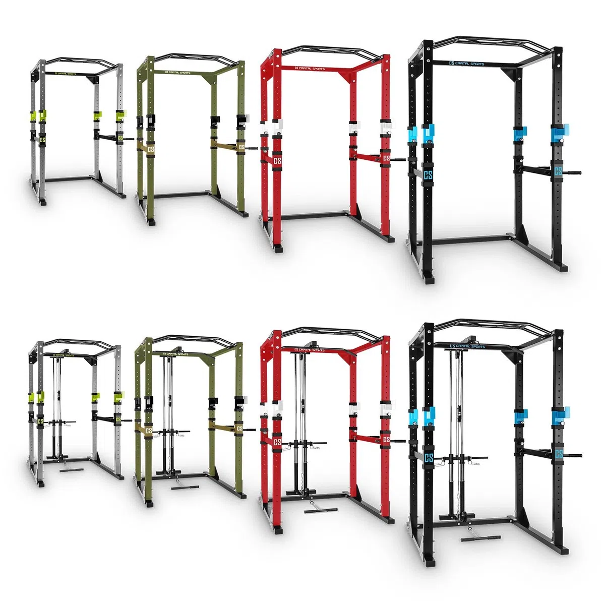 Capital Sports Tremendour - Power Rack Multifunzione, Sbarra per Trazioni Multigrip, 2X Safety Spotter, 4X Ganci J Regolabili, Peso Max Utente: 120Kg, Portata Max: 300Kg