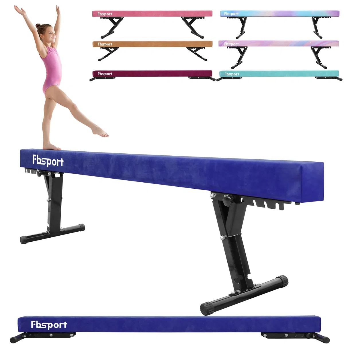 trave ginnastica artistica per casa Regolabile 244CM, 5 altezza regolabiletrave ginnastica trave di equilibrio ginnastica ad alto e basso livello Fascia da pavimento Altamente stabile per bambini