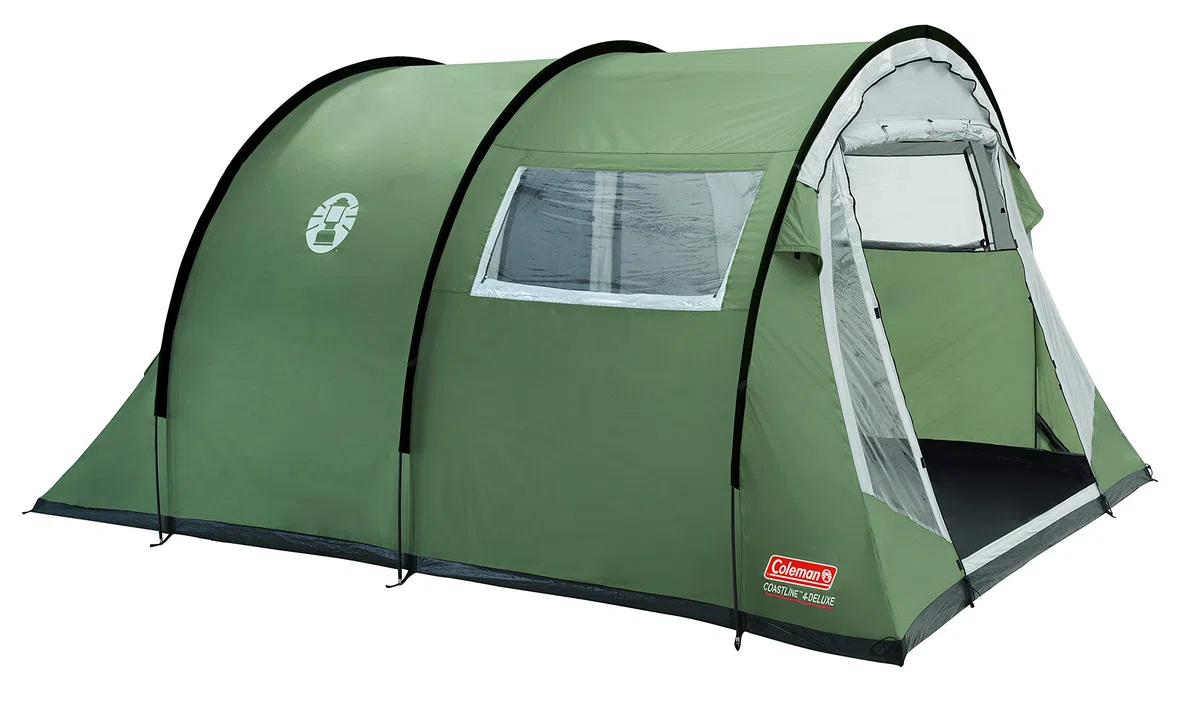 Coleman Coastline 4 Deluxe - Tenda a tunnel per 4 persone, tenda da campeggio familiare, impermeabile, HH 3000 mm