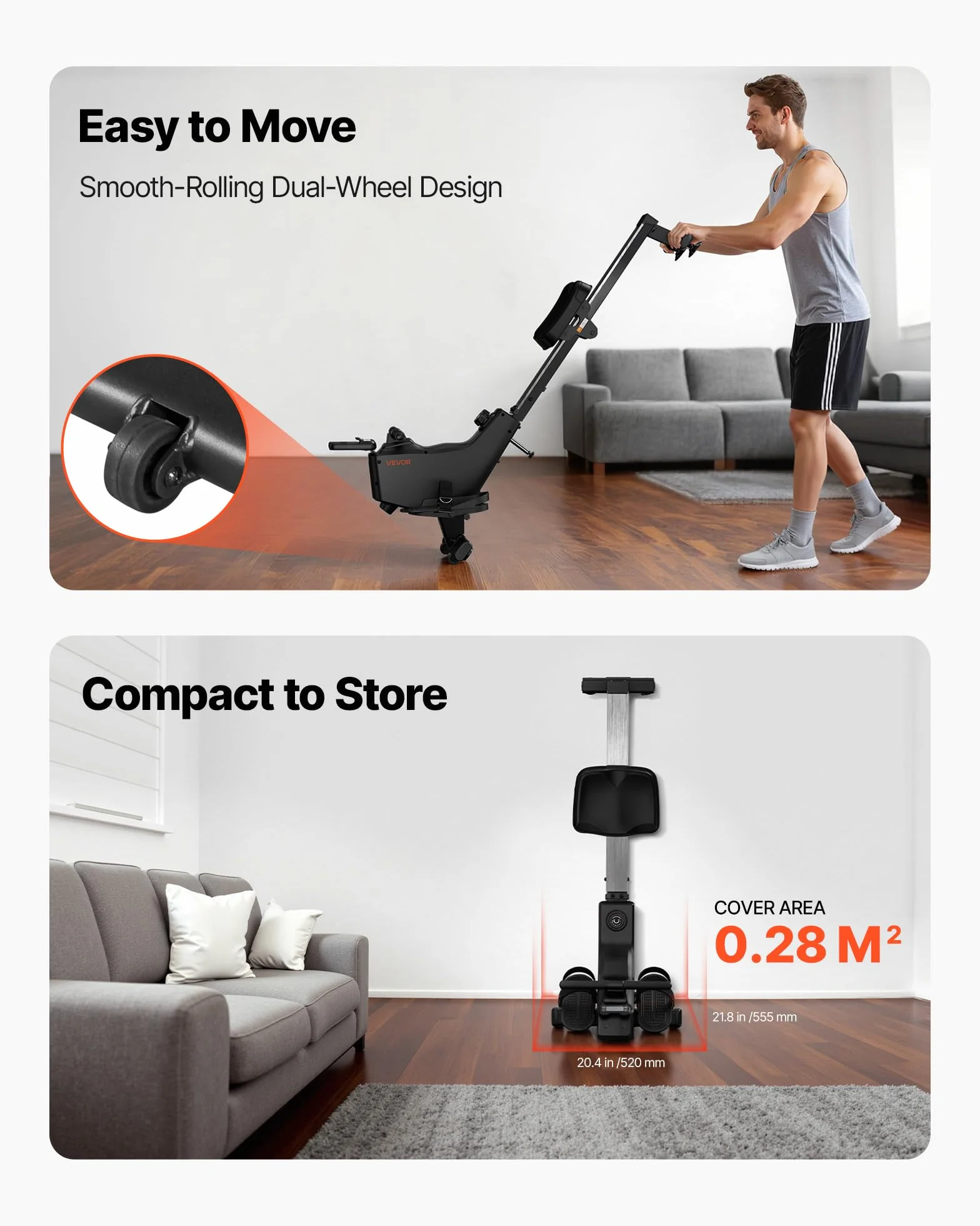VEVOR Vogatore Magnetico, Resistenza Silenziosa Regolabile a 16 Livelli, Vogatore Pieghevole per la Casa, Capacità 158 kg, Vogatori Allenamento Aerobico con APP Bluetooth e Monitor LCD
