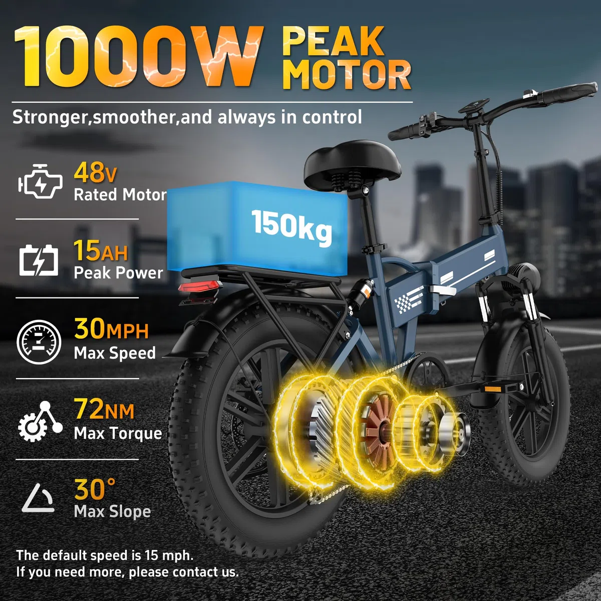 EGGKING Bicicletta Elettrica a Pedalata Assistita 20" x 4.0 Fat Tire, Doppia Sospensione, 7 Velocità, Batteria Rimovibile 48V, Display LCD