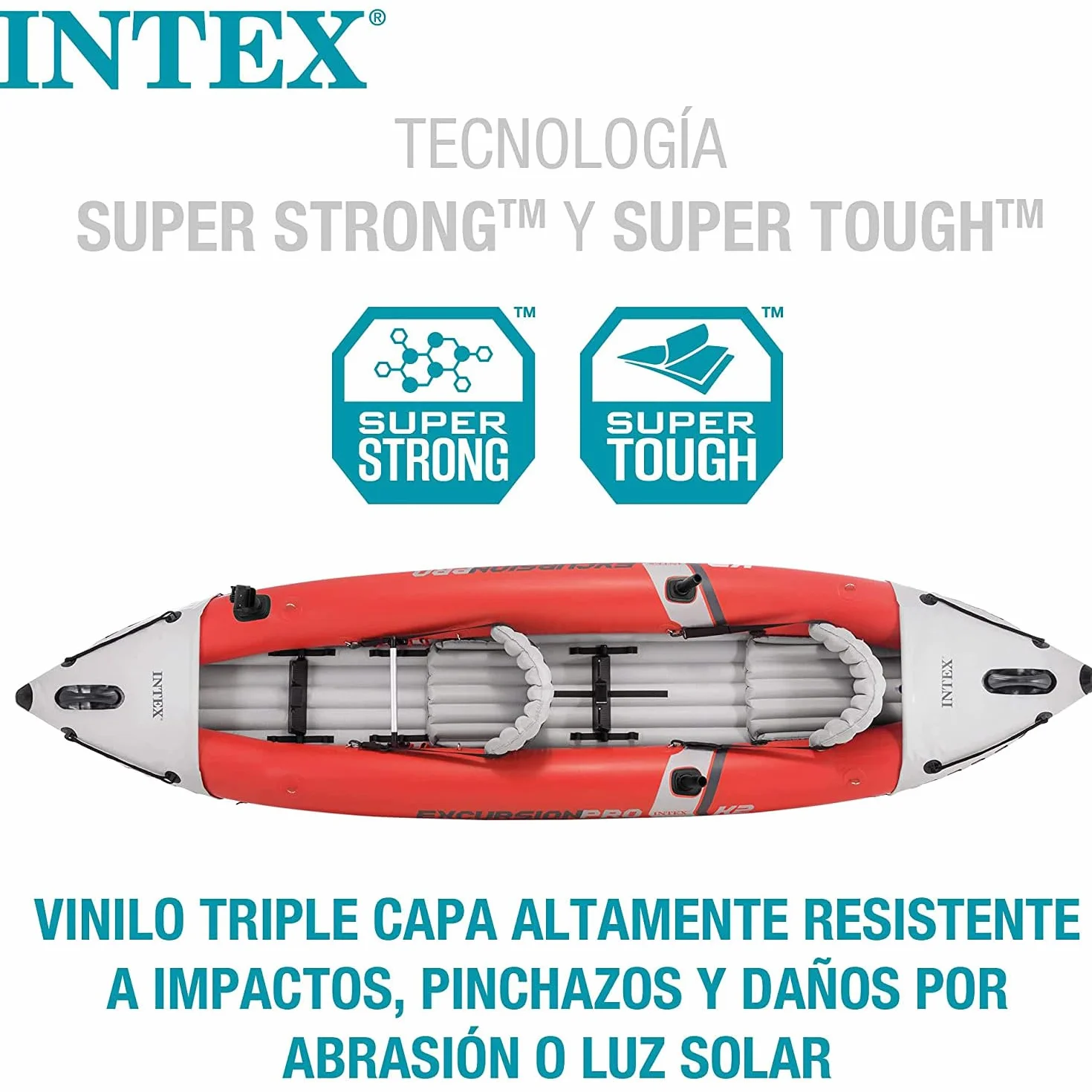 Intex Explorer K2 Kayak, 2-Person Inflatable Kayak Set with Aluminum Oars and High Output Air Pump