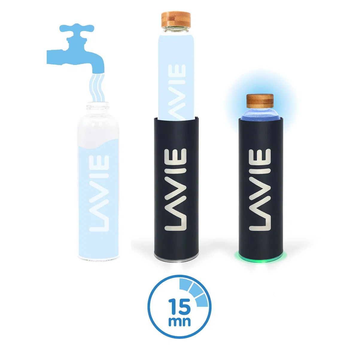 LaVie PURE Depuratore d'Acqua Innovativo a Luce UVA, Senza Materiali di consumo. Trasforma l'Acqua del Rubinetto in Acqua Pura, Fresca e dal Sapore Gradevole in soli 15 Minuti - Capacità 1 L