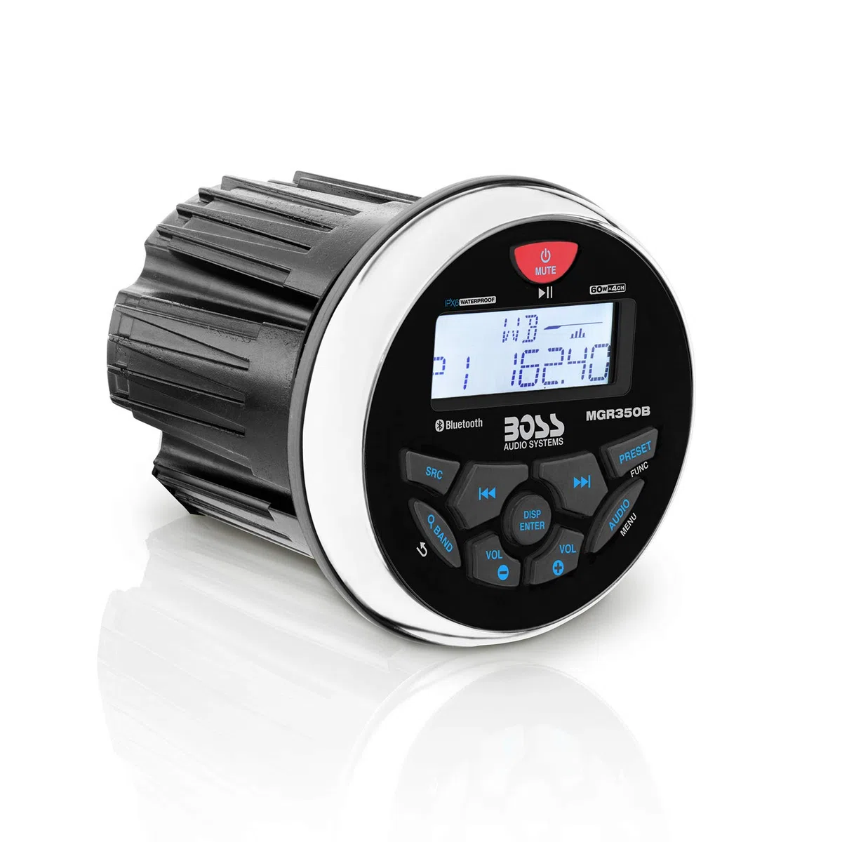 BOSS Audio Systems Ricevitore Stereo per misuratore per Barche Marine MGR350B - unità Principale Bluetooth, nessun Lettore CD Dvd, Amplificatore a 4 canali Integrato, Resistente alle intemperie, USB