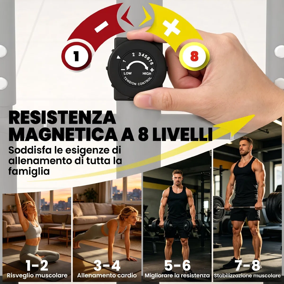 SPORTNOW Ellittica da Casa, Cyclette Ellittica Magnetica Silenziosa con 8 Livelli di Resistenza, App Bluetooth, Sensore di Pulsazioni, Monitor LCD, Pedali Antiscivolo, Portatelefono, Ruote, Max 120kg